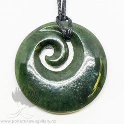 NZ Greenstone Pendant - Large Tapered Koru