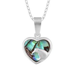 Boxed Necklace | Sterling & Paua Kiwi Heart