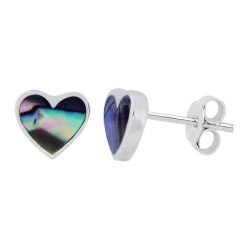 Boxed Studs | Sterling & Paua Heart