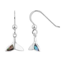Boxed Drop Earrings | Sterling & Paua Whale Tail