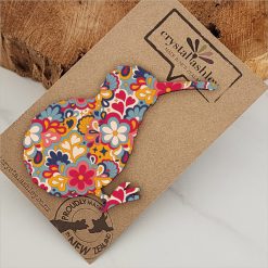 Mini Textured Kiwi Decoration - Red Floral