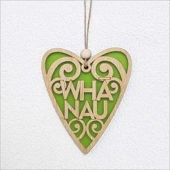 Hanging Acrylic Heart | Whanau - Lime