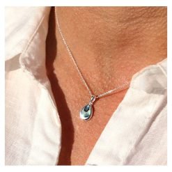 Boxed Necklace | Silver & Paua Tear-drop