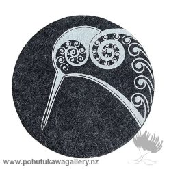 Ecofelt Set of 4 Coasters | Kiwi on Grey