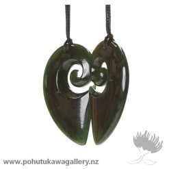 Pounamu Polished Koru x 2 Heart