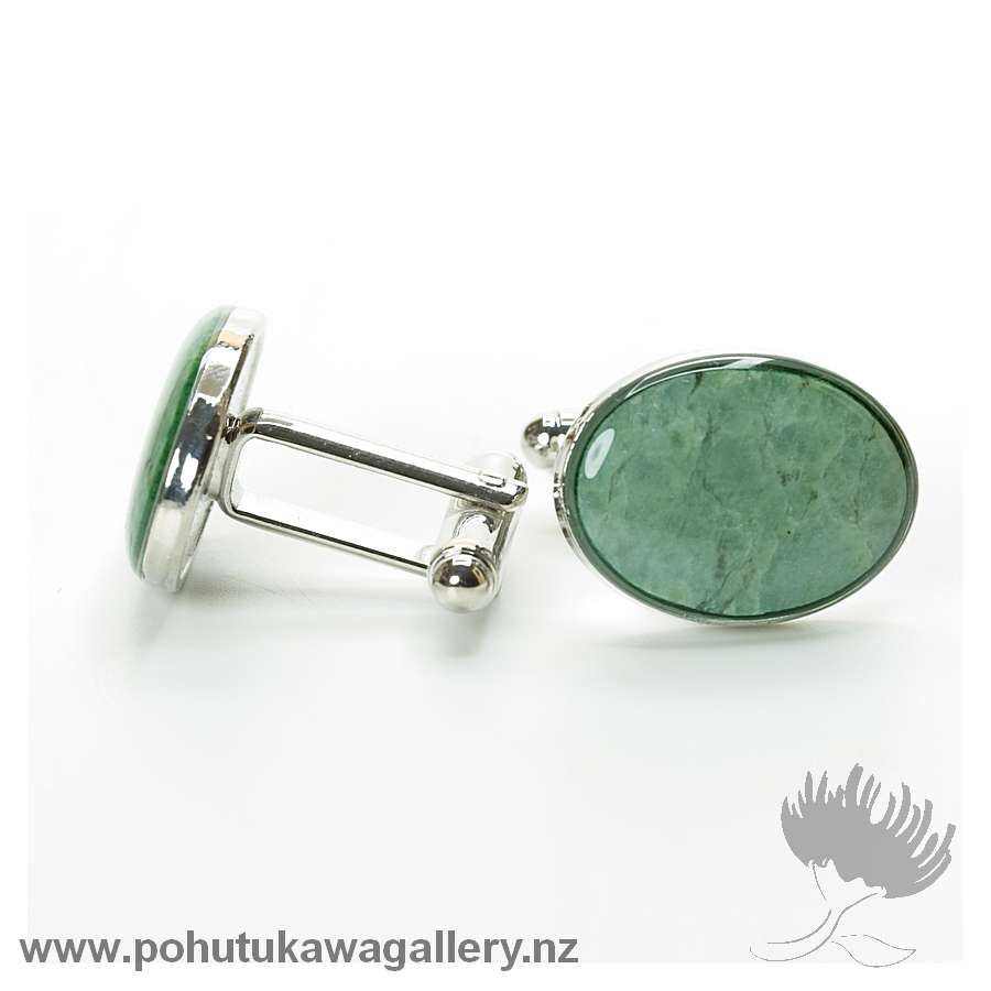 Greenstone Cufflinks | Oval
