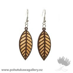 Drop Earrings | Pohutukawa Leaf - Natural